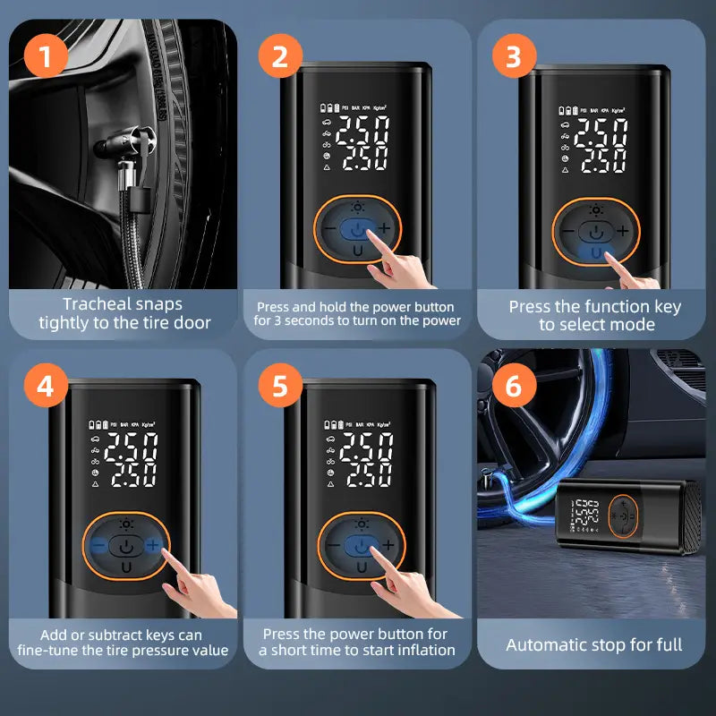 Draadloze Mini compressor